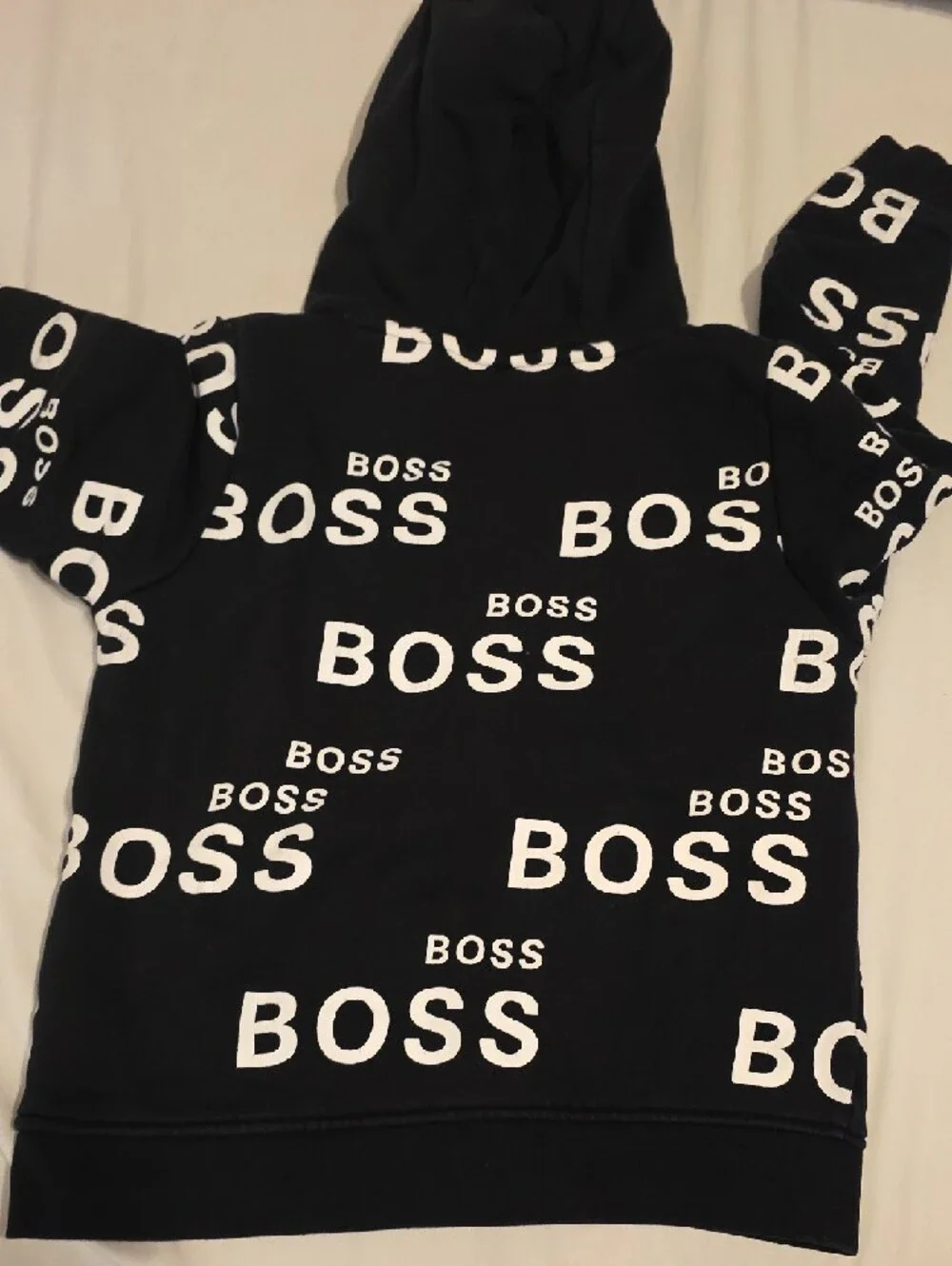 Boss Black Hoodie with White All-Over Logo - Picture 6 of 6